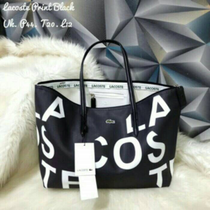 #TasWanita Cantik - Tas Lacoste Tote Bag Alphabet