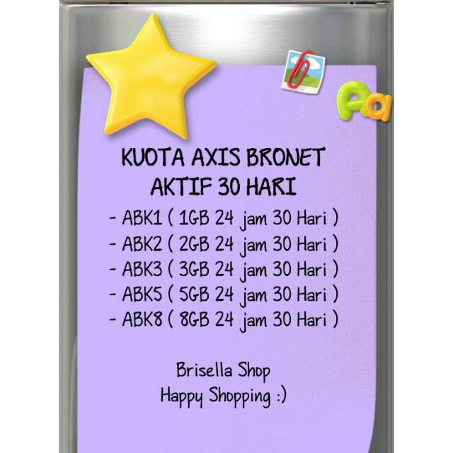 KUOTA AXIS BRONET 1GB - 8GB AKTIF 30 HARI