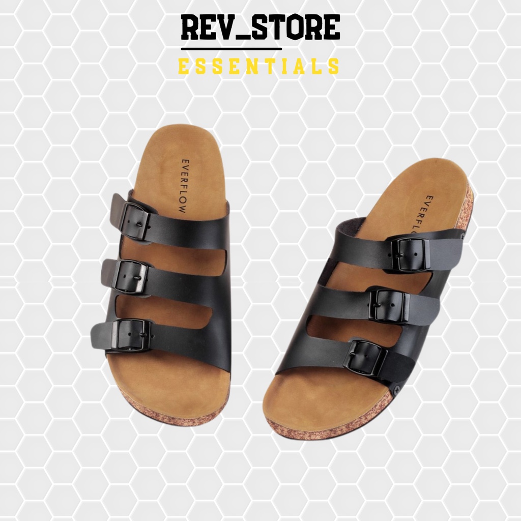 ☀ REV STORE ☀ Sandal Pria Ukuran Besar - Sendal Selop pria Big Size - Black