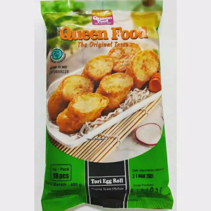 

Tori Egg Roll 400gr isi 18pcs-Egg Roll Bento-Queen Food Tori Egg Roll