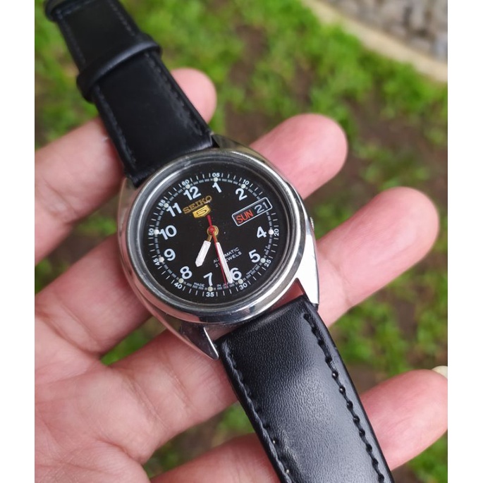 Seiko 5 cal 7s26 black military automatic