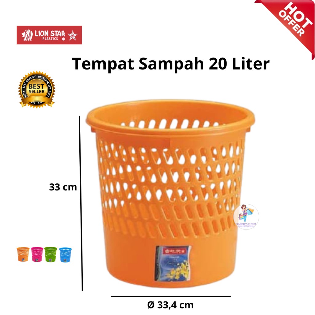 Kimberlyonshop Tempat Sampah C-31 Grill Bin 20 Litres Lion Star