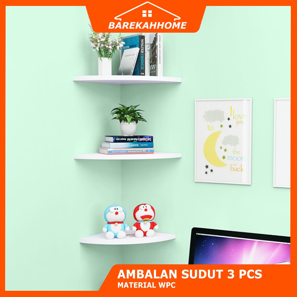 Rak Sudut 3 Susun Kamar Mandi Ambalan Sudut Ruang Tamu Serbaguna Rak Sudut RakBunga Dekorasi Dinding