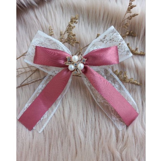 pita hias aplikasi korean ribbon brooch