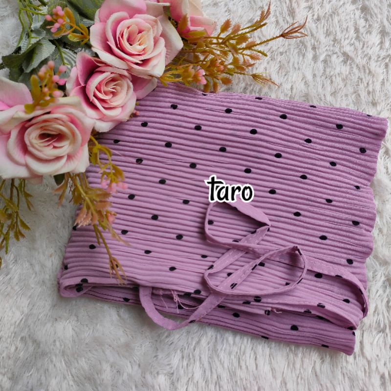 BERGO PLISKET POLKA MH / JILBAB BERGO / BERGO PLISKET MOTIF / JILBAB PLISKET / BERGO TALI / PLISKET POLKA-Taro