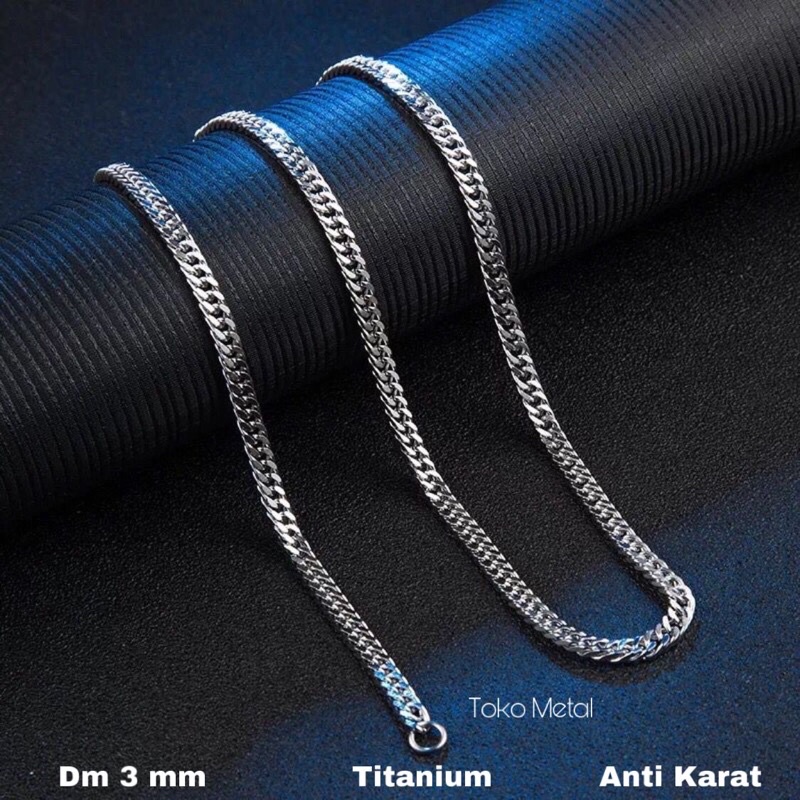 Kalung Titanium Rantia Pria Dan wanita 45 Cm 50 Cm 60 Cm[ Toko Metal ]