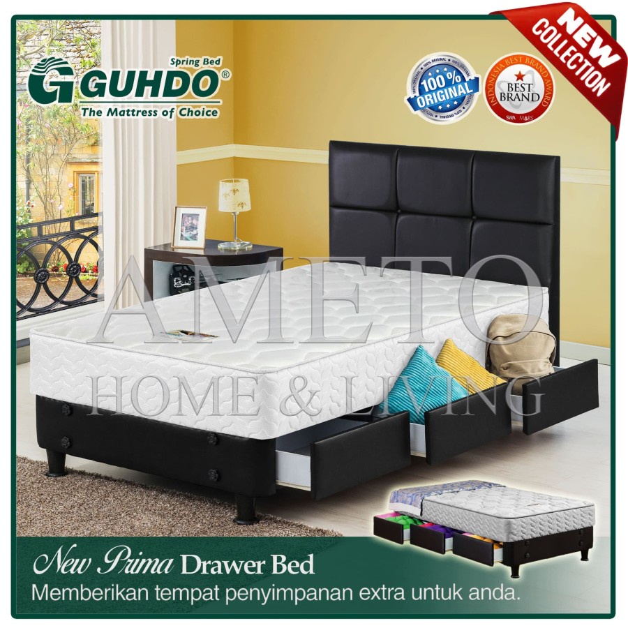 Guhdo Springbed Drawer Laci New Prima 120x200 HB Caserta Full Set