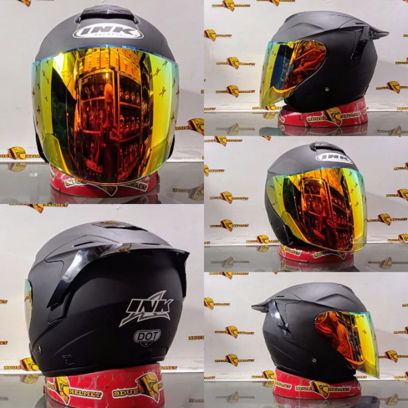 HELM INK DYNAMIC SOLID GREY DOFF/PAKET GANTENG 100% ORIGINAL SNI-DOT-ITAM DOF/VENOM/GOLD