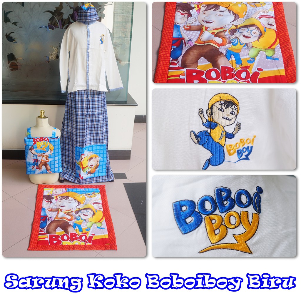 Baju Koko Anak Boboiboy Biru ( BAJU NYA AJA )