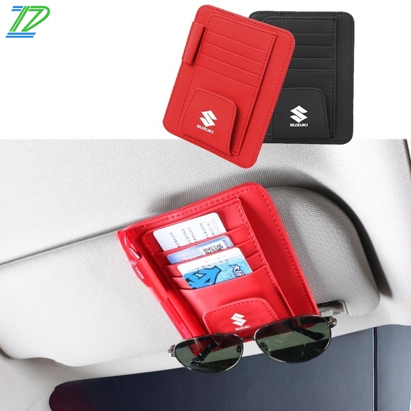 Klip Holder Kacamatakartu Bahan Kulit Untuk Sun Visor Mobil Suzuki Swift Jimny Vitara SX4 ERTIGA XL7