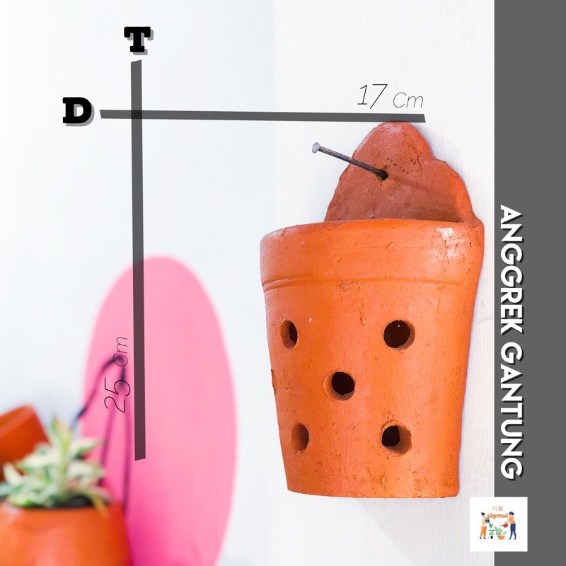 Pot Terakota / Pot Gerabah / Pot Teracotta / Tanah Liat Anggrek Gantung