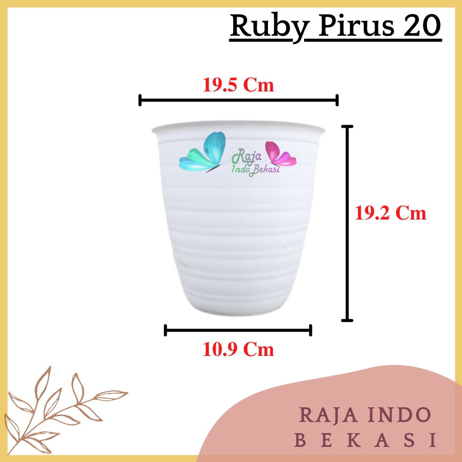 Pot Ruby Pirus 20 Putih - Pot Tawon Pirus Tirus 18 20 21 24 25 Cm Putih Hitam Murah