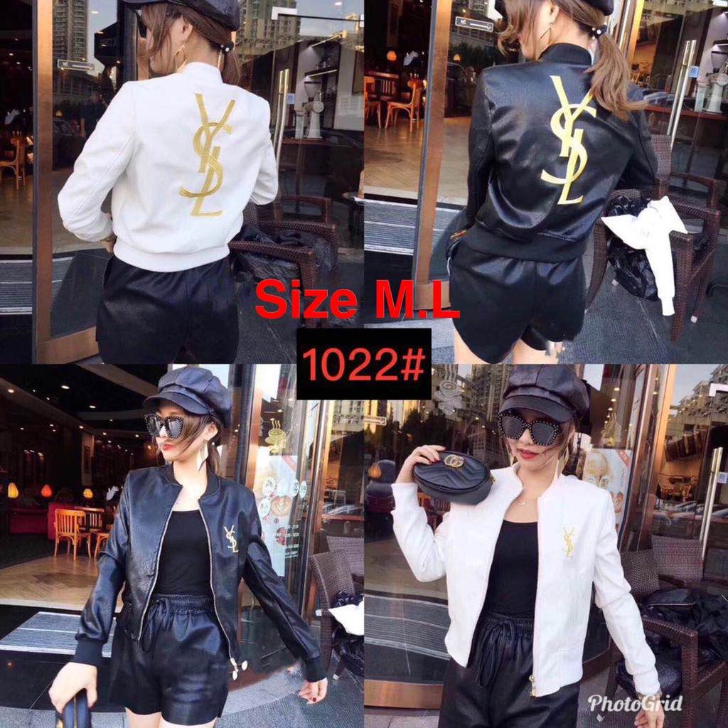 new preium jaket/bahan kulit import/foto asli seperti gambar 100% / YSL