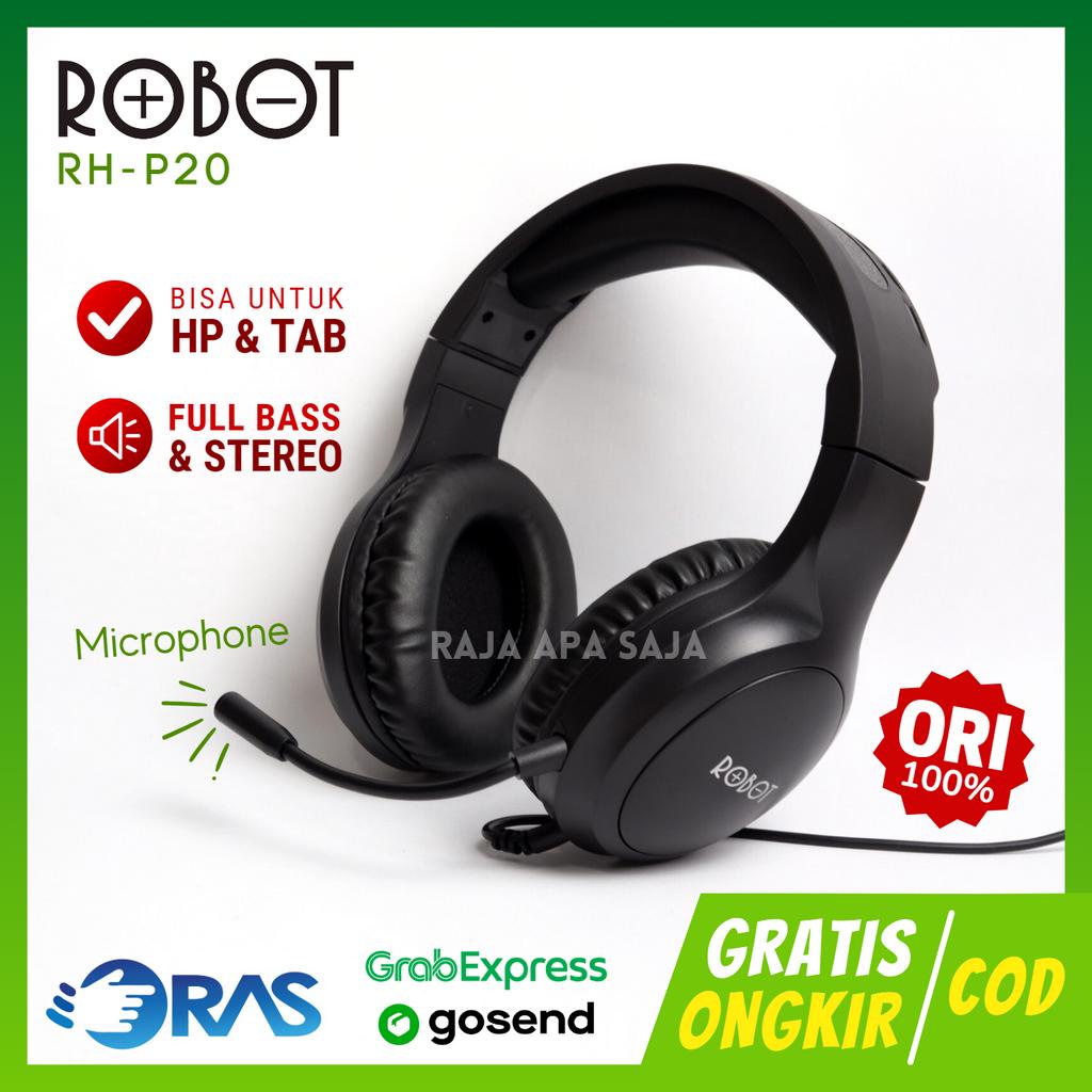 Headphone Gaming Robot Full Bass Stereo Untuk HP Laptop PC Komputer Handsfree Headset Earphone Game