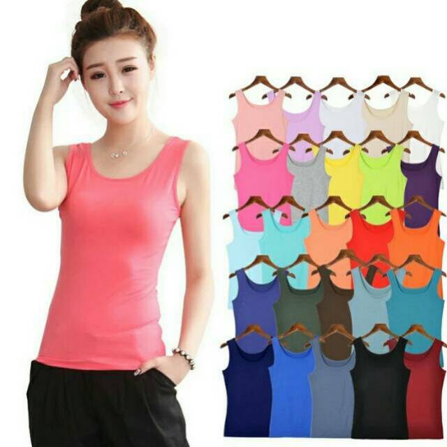 Tanktop Wanita Polos Tali Besar Murah