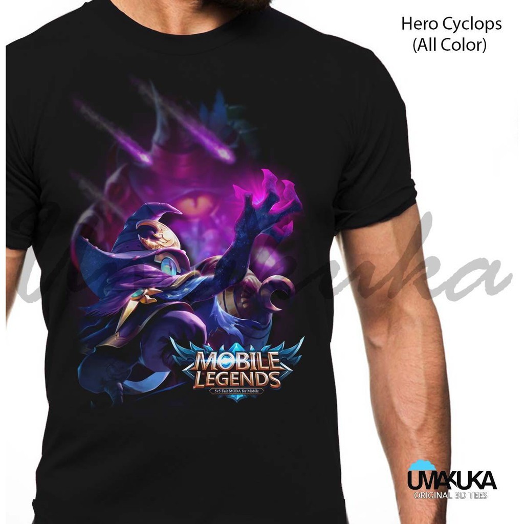 ML Hero Cyclops T-Shirt Kaos Baju 3D Karakter Mobile Legends