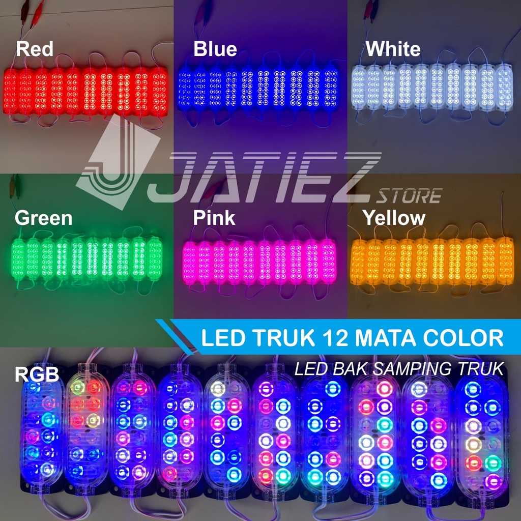 Lampu LED Truk 12 Mata Ultrasonic 24V Variasi Led Bak Samping Truk Led Modul 24 Volt