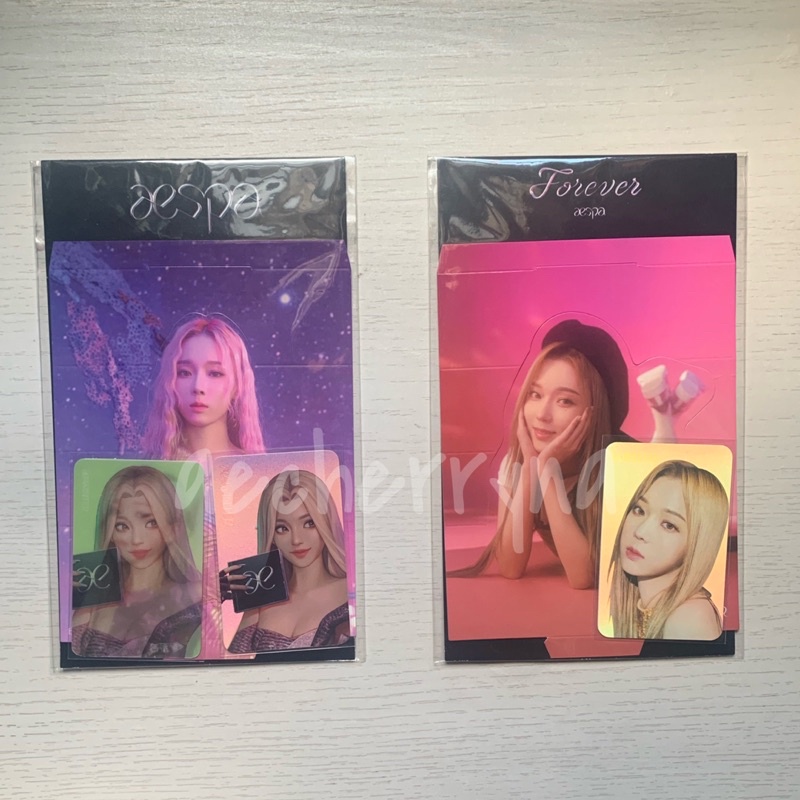 aespa winter hologram lenticular postcard + photocard set