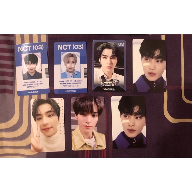 Taeyong id card universe selca, xiaojun id card universe selca, xiaojun trading card universe