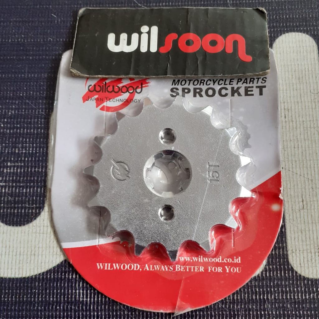 Gear Gir Depan Honda Supra Fit New / Karisma / Supra X 125 / Wave 125 / 428 15T Chrome Wilwood