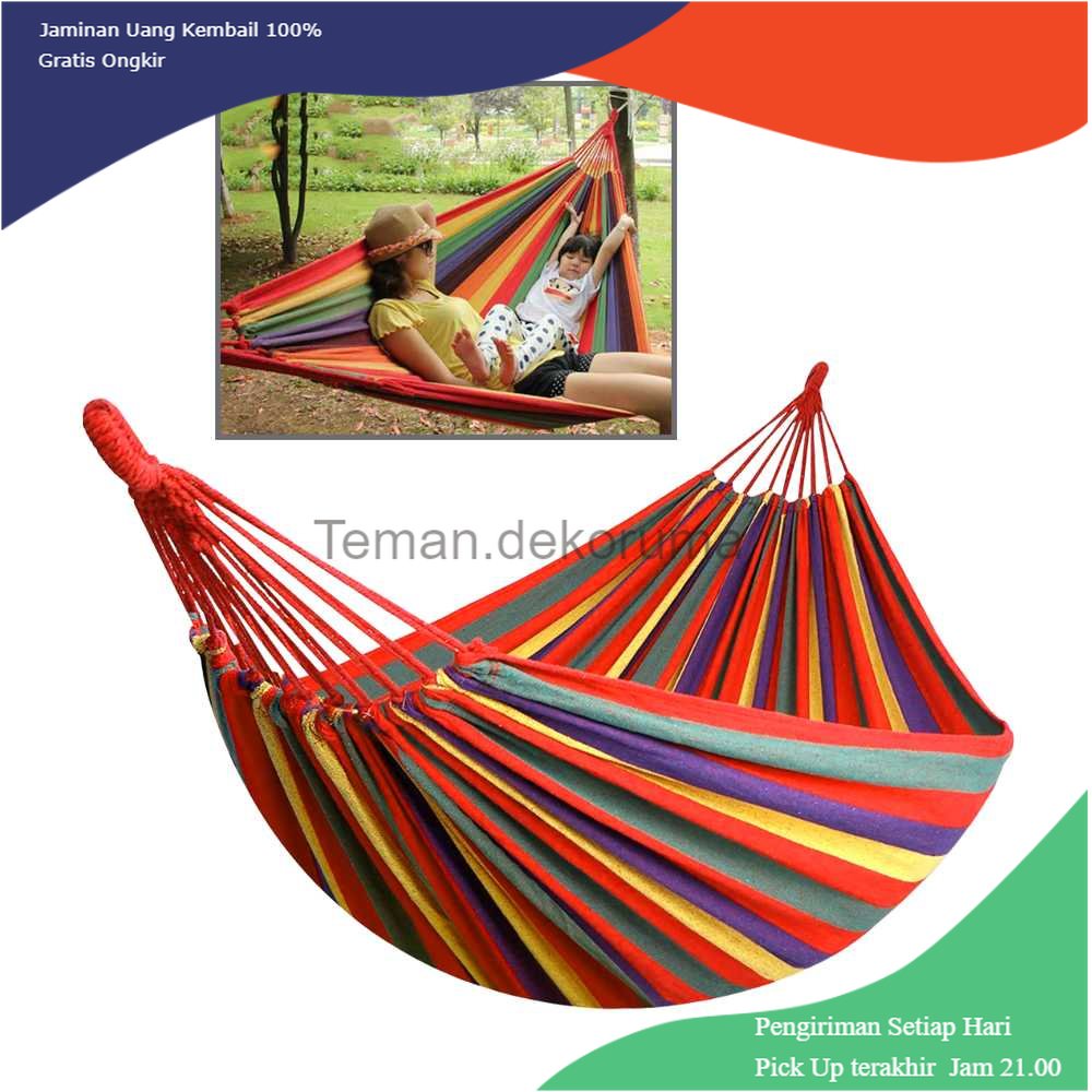 TD - RUM Double Thick Canvas Hammock / Tempat Tidur Gantung - JS426