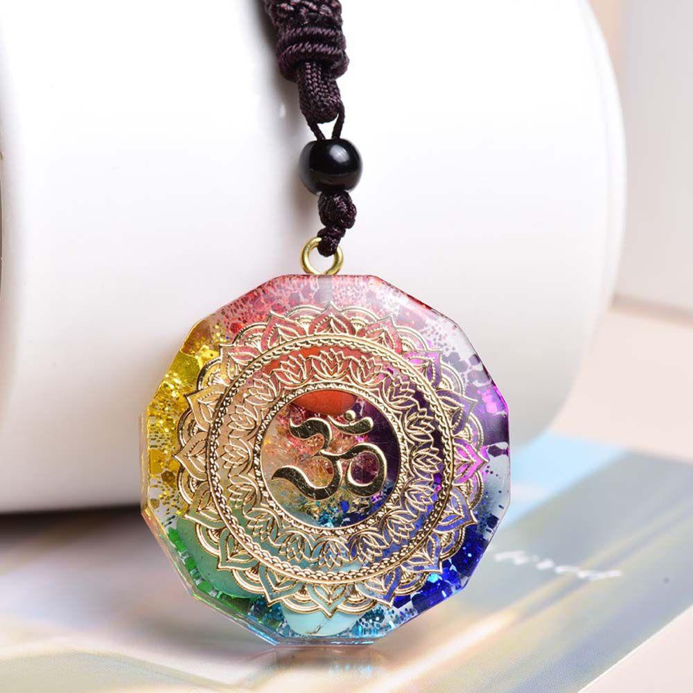 Needway 7chakara Orgonite Pendant DIY Sparkly Wanita Perhiasan Relaksasi Kalung Aksesoris Handmade Energey Kristal Charms