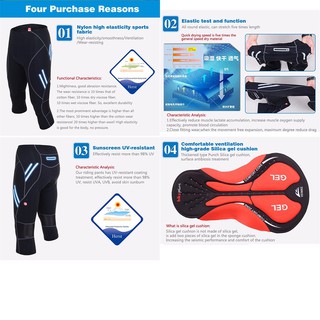  Celana Sepeda 3 4 Ketat Tanggung Padding Gel VEOBIKE  