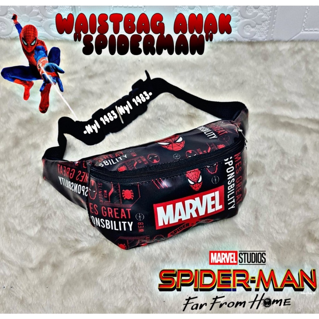 Waistbag Anak / Tas Pinggang Anak / Tas Selempang Anak Karakter Kartun Dan Super Hero