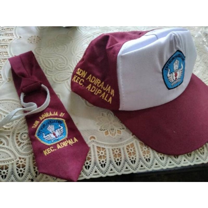 TOPI SD BORDIR + DASI SD BORDIR IDENTITAS SEKOLAH (ATRIBUT SEKOLAH