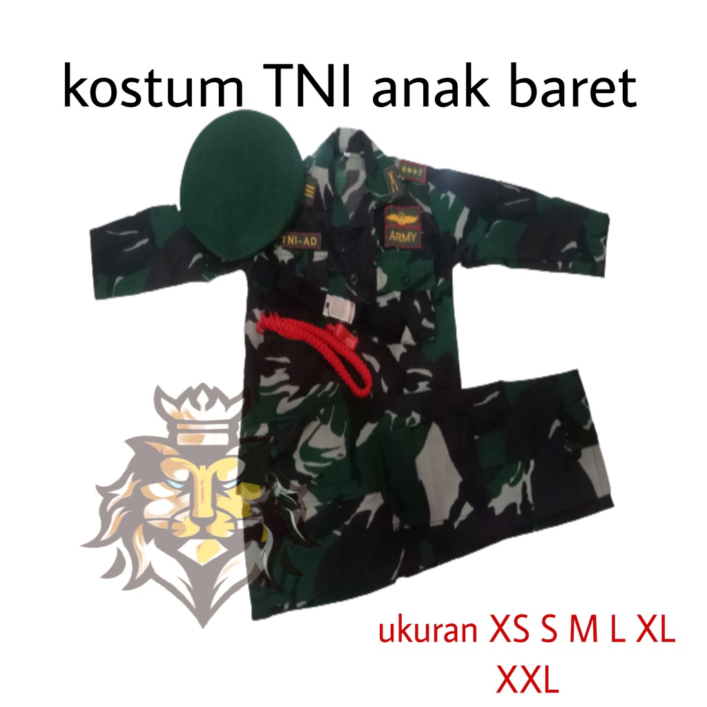 TNI AD ANAK Baju seragam tni ad anak tk paud kostum au al tentara nasional indonesia anak laki perem