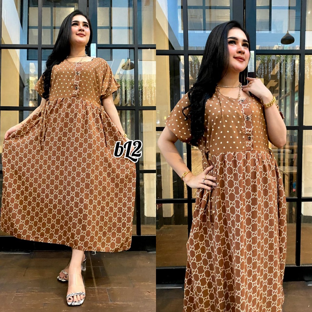 DRESS JUMBO WANITA TERBARU 2023 BAHAN RAYON TEBAL GRADE A KUALITAS PREMIUM /DRES BUSUI TERBARU