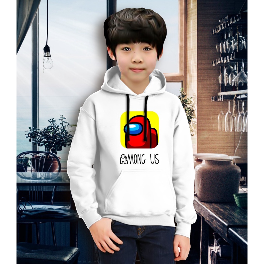 Jaket Anak Laki Laki/Jaket Anak Terbaru/Hoodie Anak Anong Us  Gaming Bahan Fleece Tebal 4-11 TAHUN