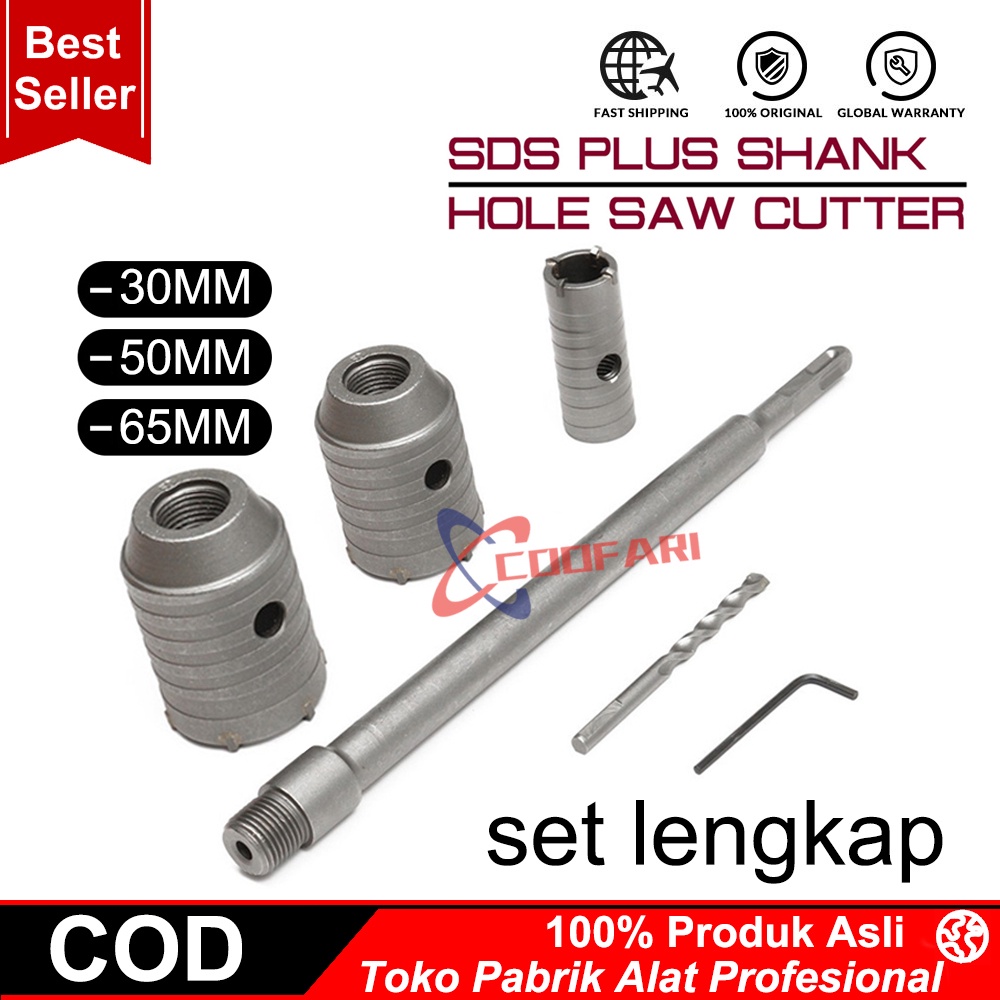 4PCS/Set Adaptor Konektor Mata Bor Pelubang Beton Tembok Hole Saw Drill Core Bit 30 40 50 MM Set  30 50 60 MM Set