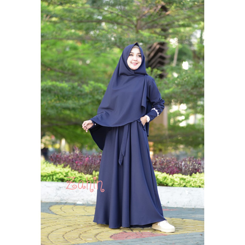 GAMIS BY ZAHIN SET SYARI KHIMAR ITYCREPE ELMA TERBARU style MUSLIMAH FASHION MODIS MODERN polos hits