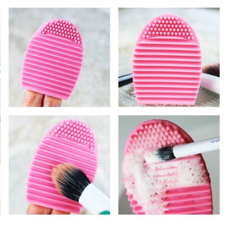 Brush Egg Pad Alat Pembersih Kuas Makeup Brush Cleaner Bahan silikon