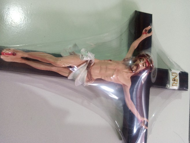 Salib Gantung/dinding Kayu Sono 30cm Corpus Putih