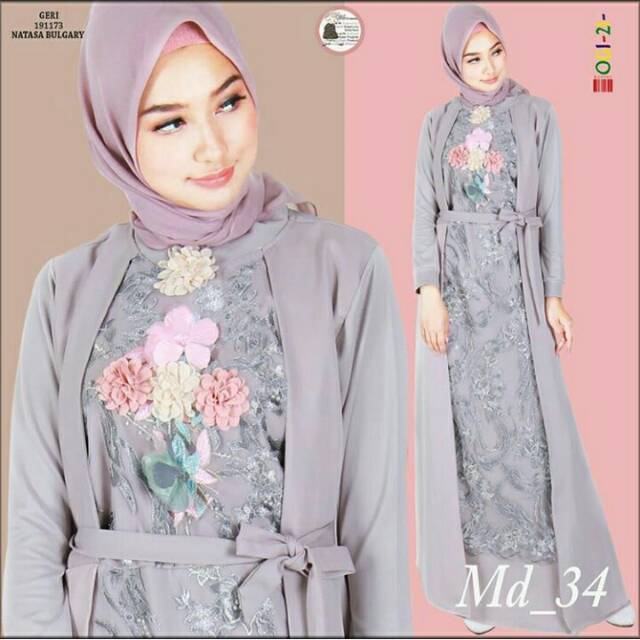 Gamis New Cassandra Warna Abu by OMG Cinema
