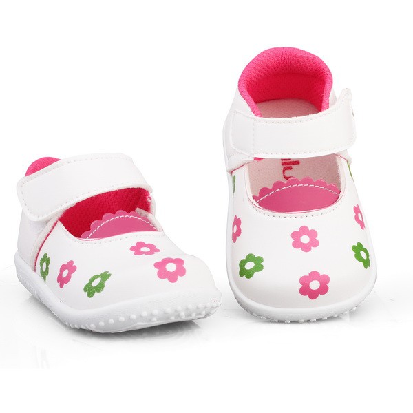 sepatu anak bayi perempuan terbaru bahan unik lembut model casual lucu murah bunyi cit cit C07 Putih