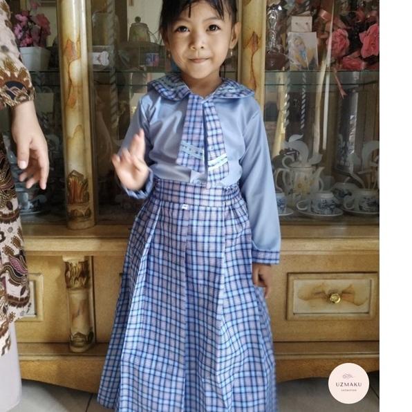 6.6 sale SERAGAM TK PAUD BIRU KOTAK KOTAK DASI PANJANG gas 