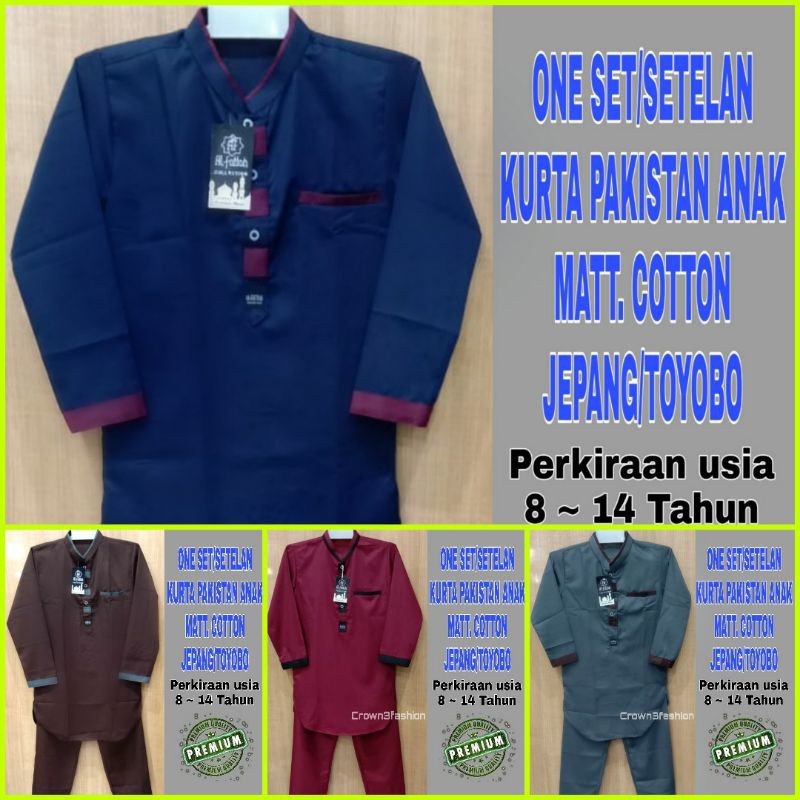 SETELAN KURTA PAKISTAN ANAK KATUN TOYOBO TERBARU *COD OK