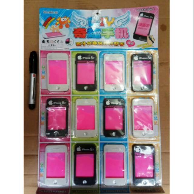 

Papan tulis hapus model handphone isi 12 pcs