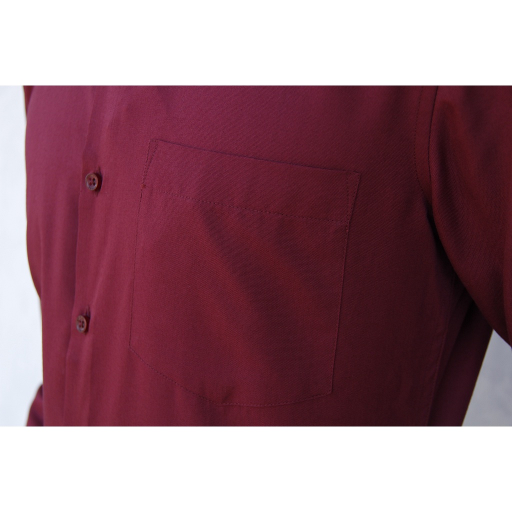 COD Kemeja Pria Stanley Adams Merah Maroon Lengan Panjang 04 Slimfit 100% Original Brand