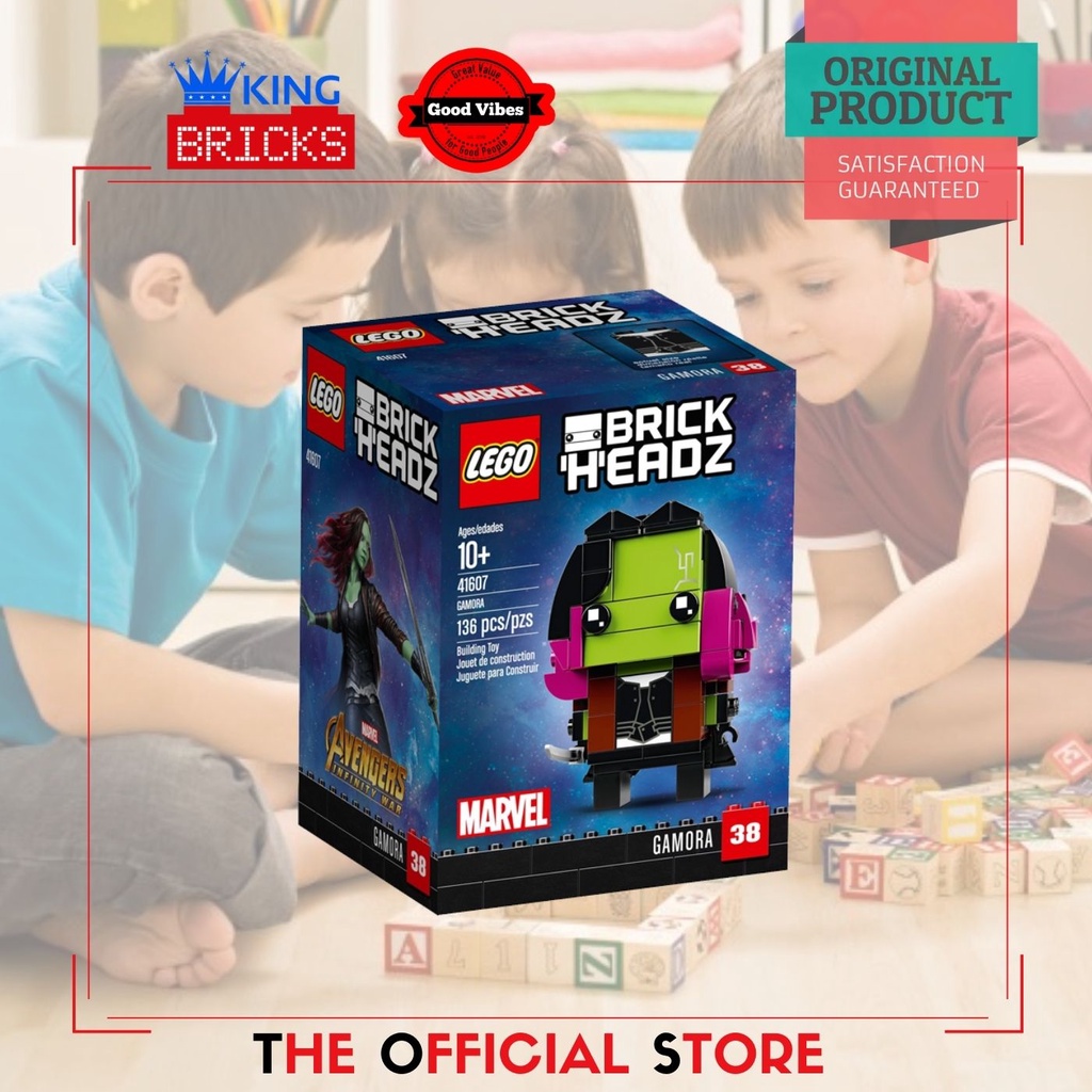 LEGO Original BRICKHEADZ 41607 Gamora - Mainan Anak Film Lego Edukasi Guardian Of The Galaxy Kreatif