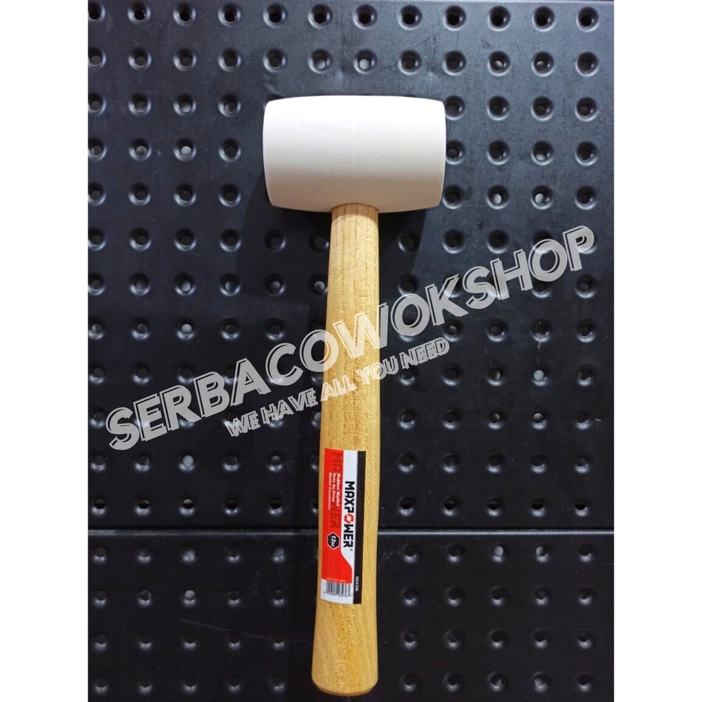 MAXPOWER Palu Karet 12 Oz Gagang Kayu - Rubber Hammer Wooden Handle Termurah Berkualitas