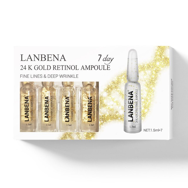 (READY &amp; ORI) LANBENA 24k Gold Retinol Ampoule LB4029 serum emas mencerahkan anti aging