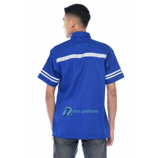 grosir baju wearpack murah/atasan baju safety tangan pendek/kemeja kerja custom bordir/seragam kerja karyawan kantor lapangan