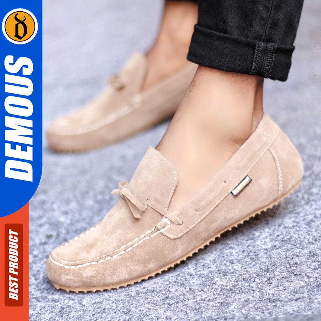 Sepatu Slip On Pria Sepatu Casual Pria Kulit Suede Kerja Kantor Kuliah Kondangan Sepatu Slop Pria Sepatu Hitam Pria DEMOUS CELTIZ