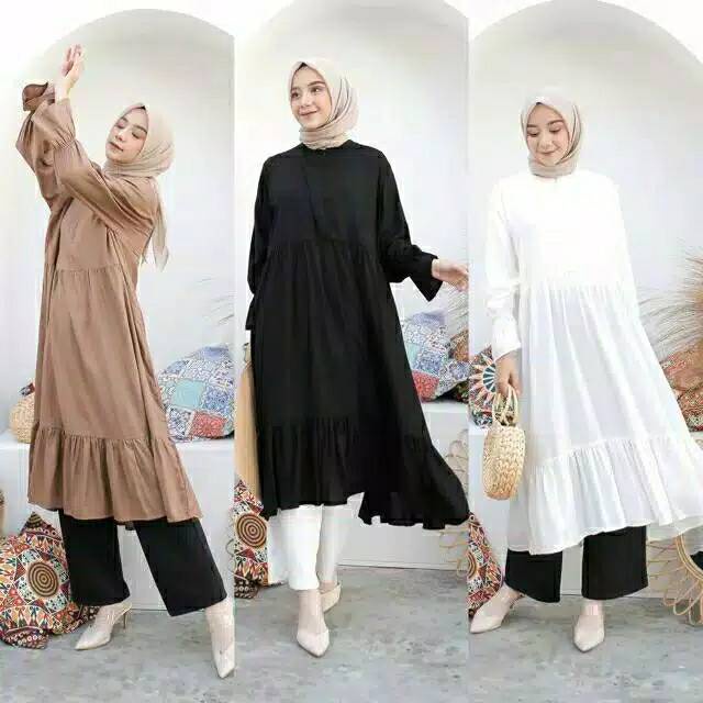 KINARA TUNIK LONG DRESS RUFFLE