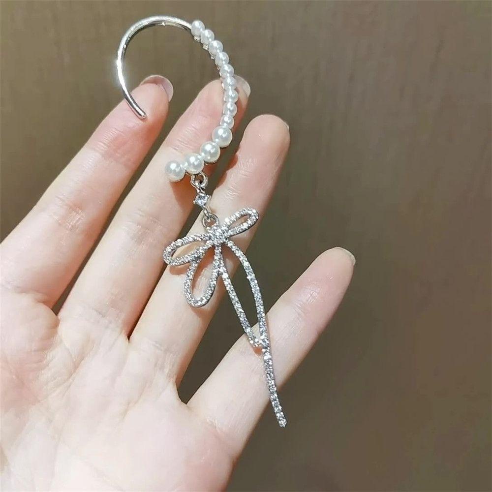 R-anting Jepit Tanpa Tindik Desain Bunga Hias Mutiara Imitasi Untuk Wanita