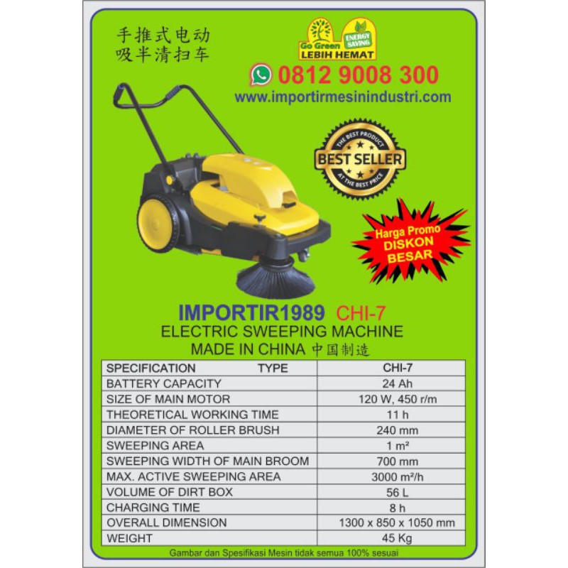 Mesin Pembersih-Mesin Penyapu-Electric Sweeping Machine-CHI-7-Importer1989